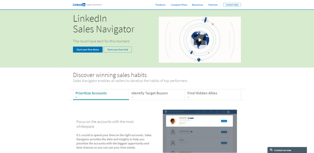 LinkedIn Sales Navigator Landing Page