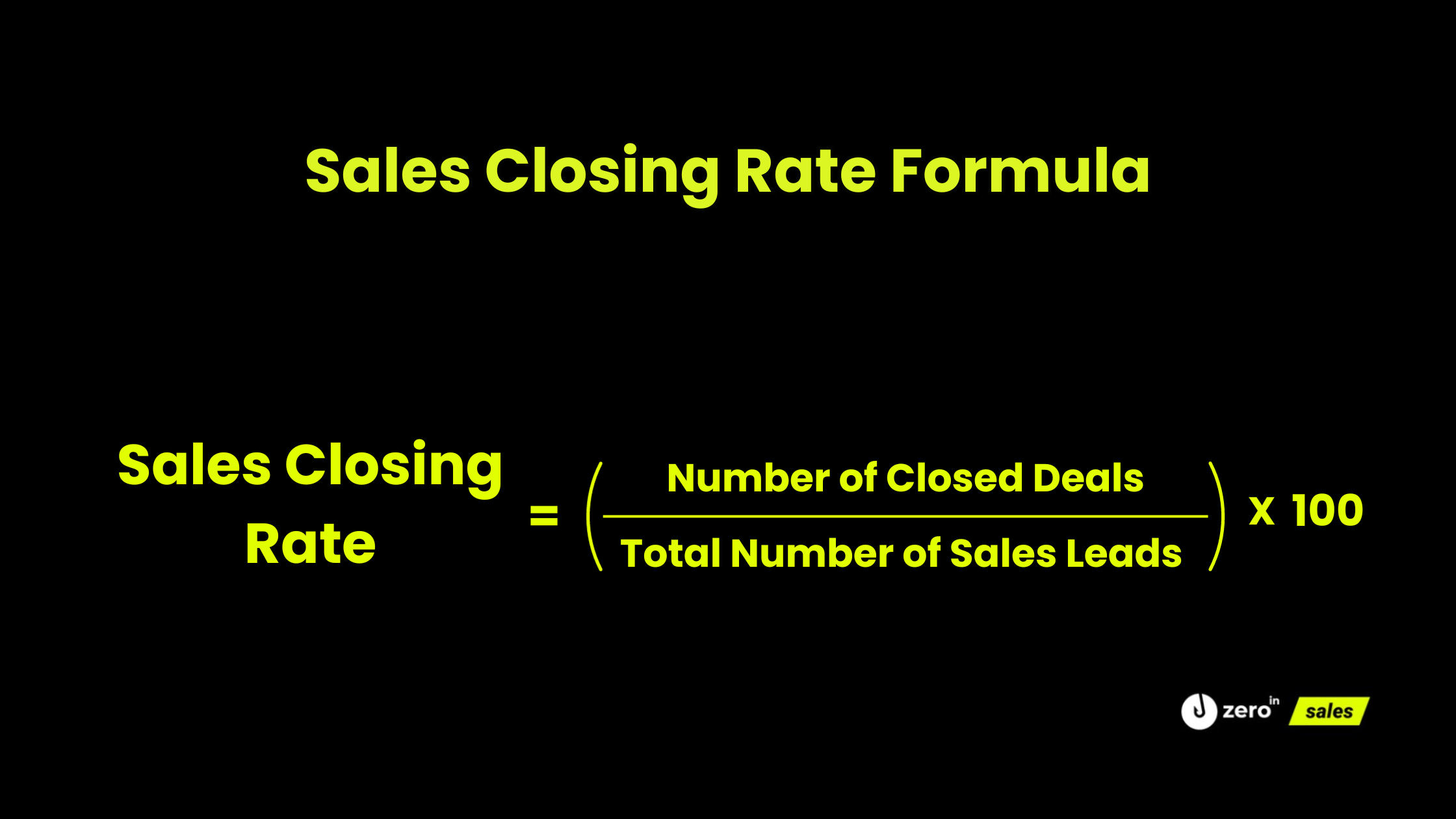Sales Closing Rate Formula